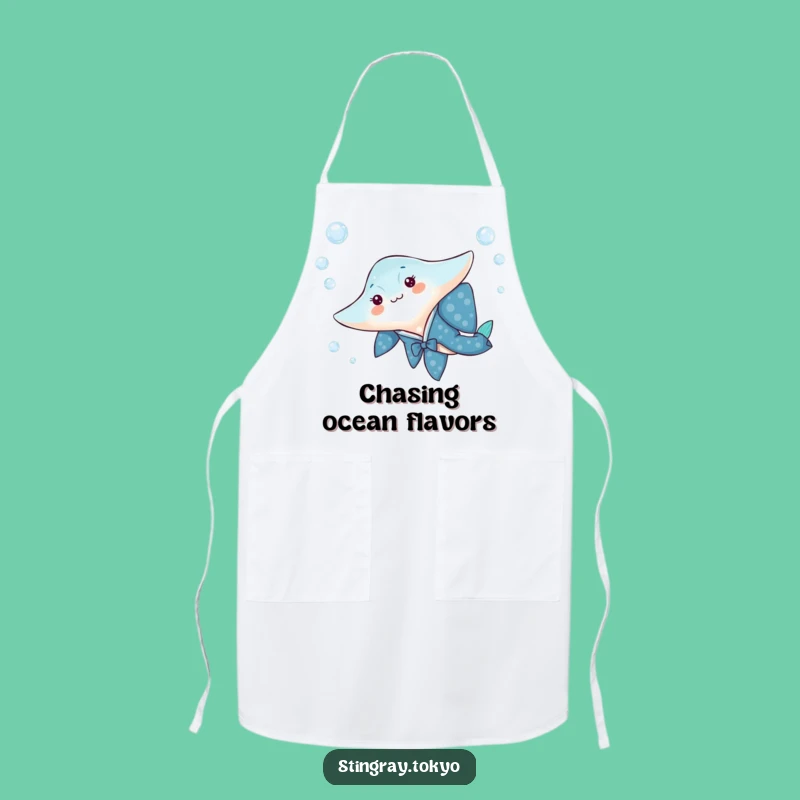 Funny Stingray Kimono Apron - Playful Ocean Kitchenwear