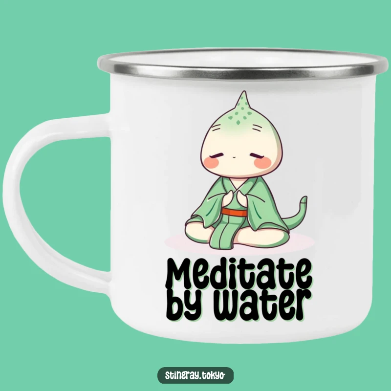 Funny Stingray Zen Camping Mug: Durable Ocean Cup for Peaceful Adventures