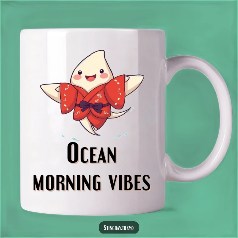 Funny Stingray Kimono Joy Mug: Adorable Sea Creature Gift for Ocean Lovers