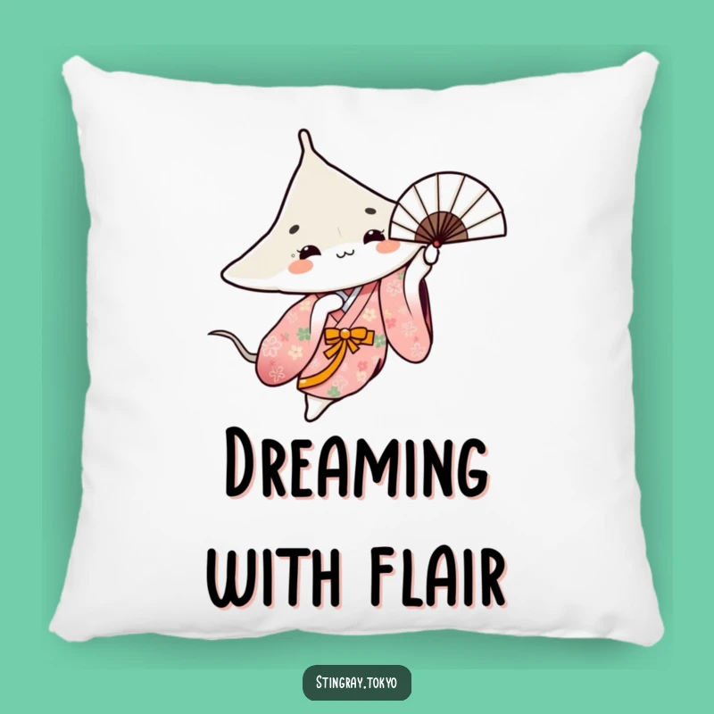 Funny Stingray Fan Dance Pillow - Cozy Floral Kimono Cushion