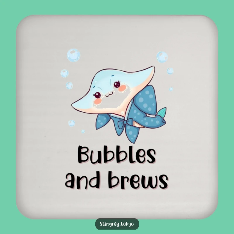 Funny Stingray Kimono Drink Coaster - Playful Ocean Protector