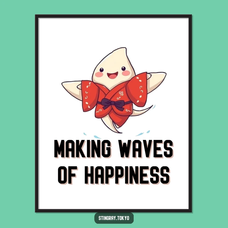 Free Printable Funny Stingray Wall Art, Kimono Swimmer Downloadable Decor