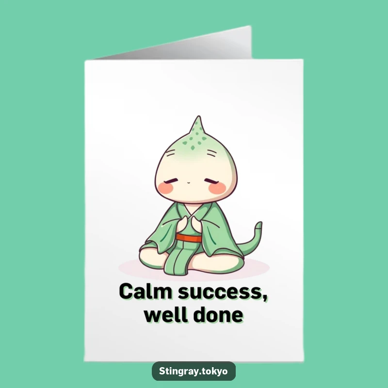 Free Printable Zen Stingray Congrats Card, Kimono Meditation Downloadable Peace
