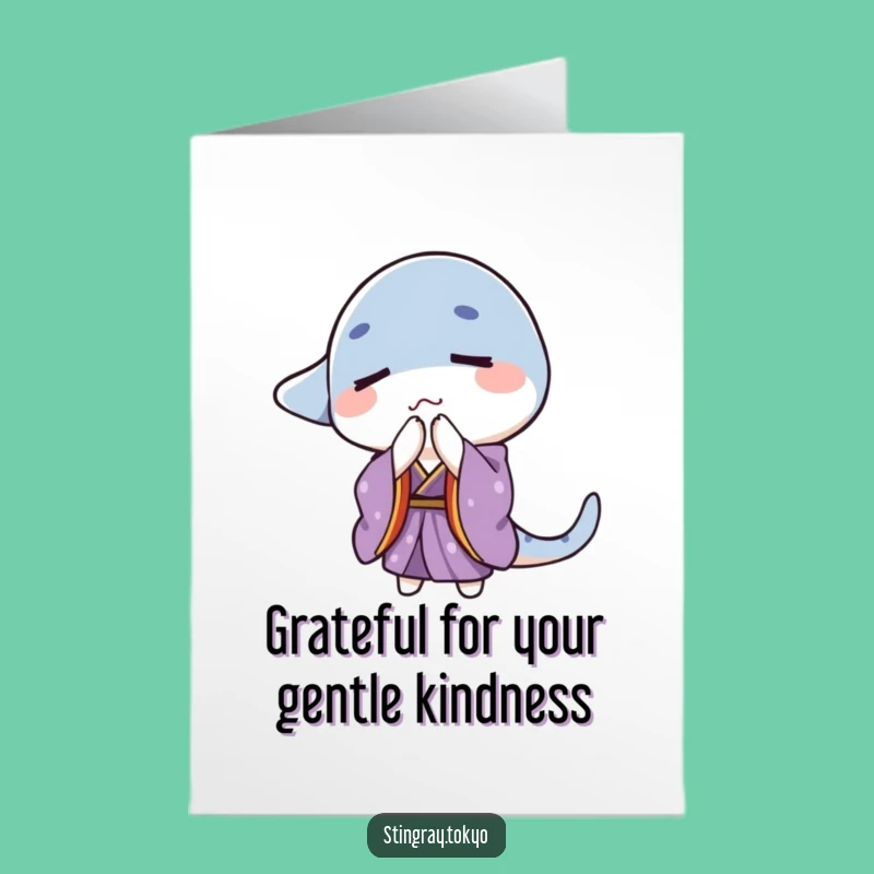 Free Printable Thank You Card: Bowing Stingray Kimono - Sincere Funny Downloadable Gift