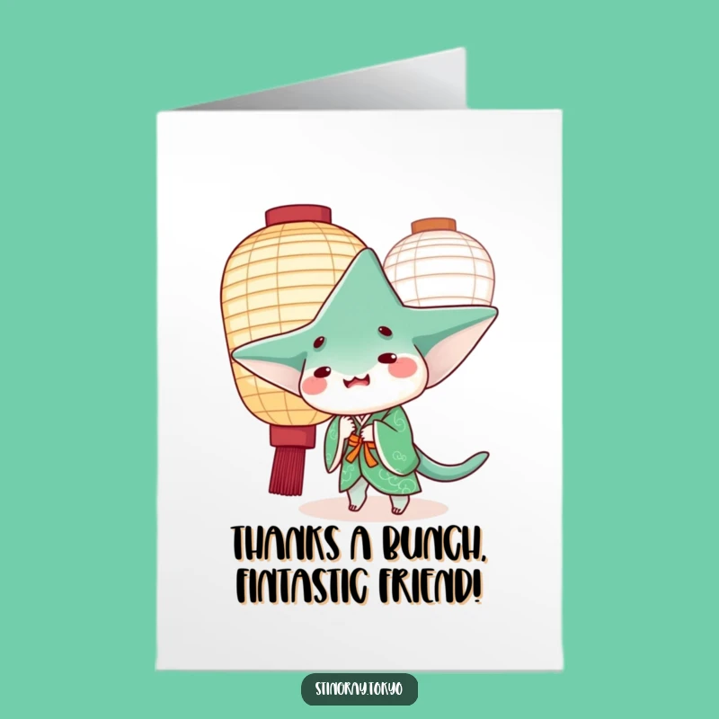 Free Printable Thank You Card: Playful Stingray Kimono - Funny Downloadable Gift