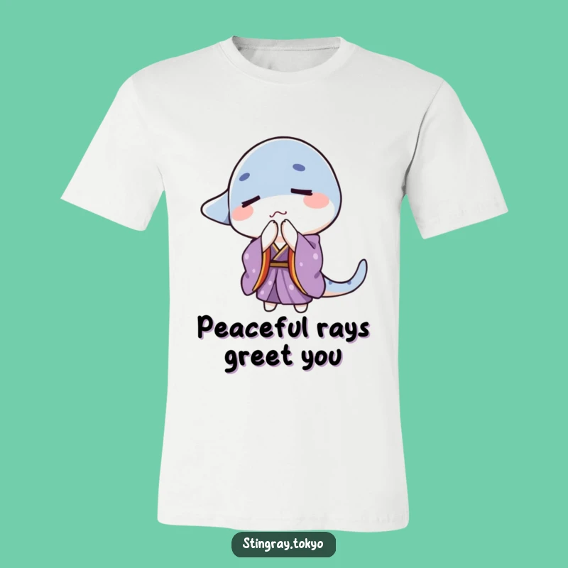 Funny Purple Kimono Stingray Tee: Gentle Bow, Serene Humor Gift for Relaxation
